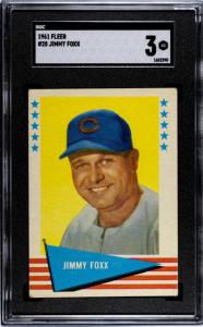 1961 Fleer Jimmy Foxx Card #28 SGC 3