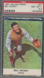 1961 Bill Dickey Golden Press Sports Card PSA 8.5