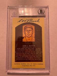 Ed Roush Autographed Hall of Fame Postcard