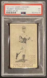 1921 E121 Rabbit Maranville Sports Card, PSA 1.5