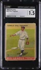 1933 Goudey #22 Pie Traynor Rookie Card