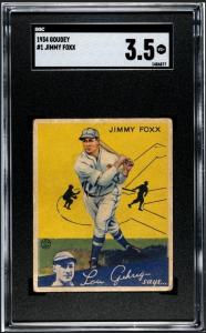 1934 Goudey Jimmie Foxx Big League Card