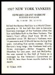 1979 TCMA Ed Barrow New York Yankees Card