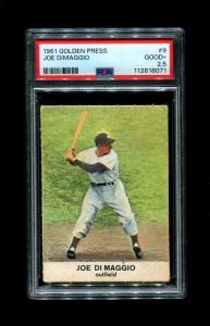 1961 Joe DiMaggio Golden Press Yankees Card #9