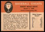 1961 Fleer Baseball Greats #38 Lefty Grove Card