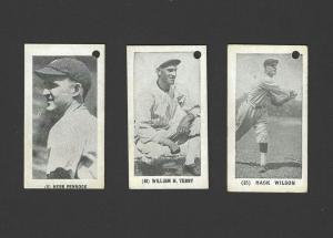 1928 W502 Card Lot - Hack Wilson, Bill Terry, Herb Pennock