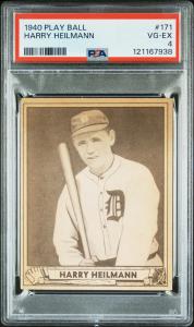 1940 Play Ball Harry Heilmann Card PSA 4