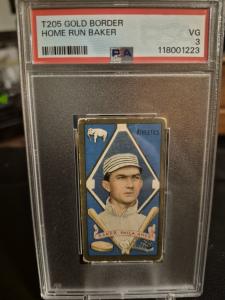 2019 Piedmont T205 Gold Home Run Baker PSA 3