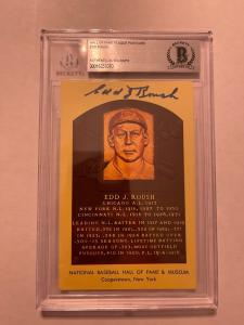 Edd Roush Autographed Hall of Fame Postcard
