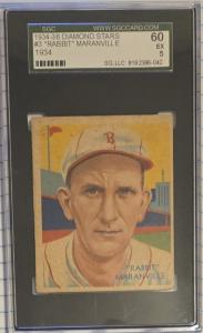 1934 Diamond Stars Rabbit Maranville SGC 5 Card