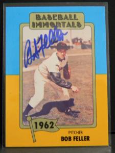 Bob Feller Autographed Baseball Card - Hall of Fame