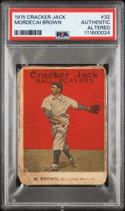 1915 Cracker Jack Mordecai Brown PSA Authentic