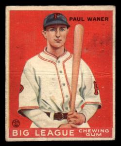 1933 Goudey Paul Waner Baseball Card #25