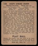 Joe Cronin HOF 1940 Play Ball #134 Card