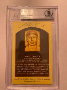 Edd Roush Autographed Hall of Fame Postcard