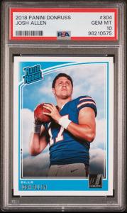 2018 Josh Allen Rookie Card Panini Donruss PSA 10