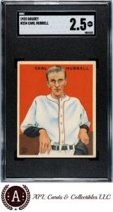 1933 Goudey Carl Hubbell Sports Card #234