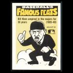 Bill Klem 1986 Fleer Star Sticker Baseball Card