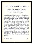 Ed Barrow 1979 TCMA #26 New York Yankees
