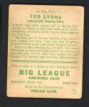 1933 Goudey Ted Lyons White Sox Card #7