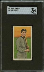 1909-11 T206 Zack Wheat SGC 3 Card