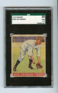1933 Goudey Joe Cronin Washington Senators Card