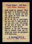 1912 Frank “Home Run” Baker Sports Card