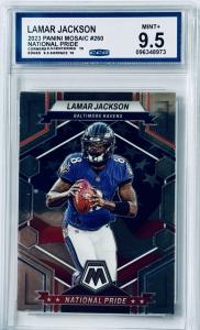 2023 Panini Mosaic Lamar Jackson National Pride Card
