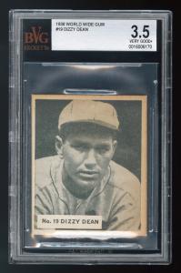 1936 World Wide Gum #19 Dizzy Dean Card