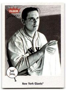 2002 Fleer Billy Terry New York Giants Card
