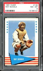 1961 Fleer Ray Schalk Baseball Card PSA 8