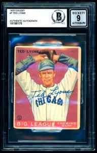 1933 Goudey Ted Lyons HOF Rookie Signed Card