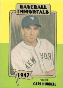 Carl Hubbell 1980-87 SSPC HOF Card