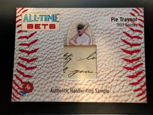 2025 Historic Autograph Pie Traynor Card /240