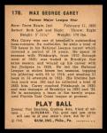 1940 Play Ball Baseball Card #178 Max Carey