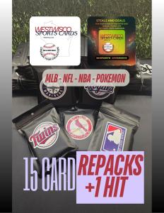 MLB, NFL, NBA 15-Card Repacks + 1 HIT