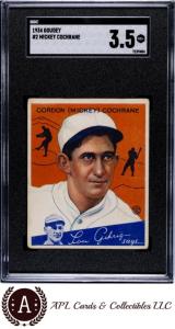 1934 Goudey Mickey Cochrane Card SGC 3.5