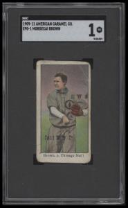 1909 E90-1 Mordecai Brown Chicago Cubs Card