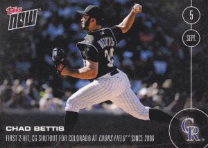 2016 Topps NOW Chad Bettis Rockies vs Giants