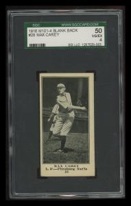 1916 M101-4 Max Carey #28 Sports Card