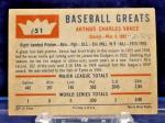 1960 Fleer #51 Dazzy Vance Baseball Card