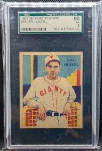 1934-36 Diamond Stars Carl Hubbell #39 SGC 5