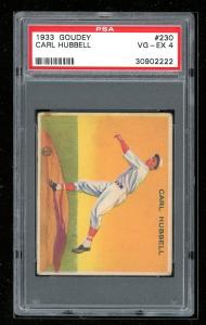 1933 Goudey Carl Hubbell Trading Card PSA 4