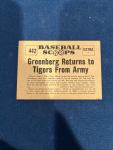 1961 Nu-Cards Hank Greenberg Baseball Card #442