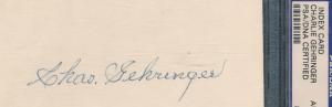 Charlie Gehringer Autographed Index Card - PSA/DNA