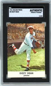 1961 Dizzy Dean Hall of Fame Sports Card