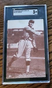 Walter Johnson 1922 Eastern Exhibit Supply Card