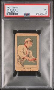 1921 W551 Ty Cobb Hand Cut Card
