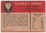1961 Fleer Frankie Frisch Pittsburgh Pirates Card