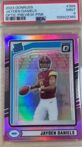 Jayden Daniels Pink Chaser Optic Rookie Card